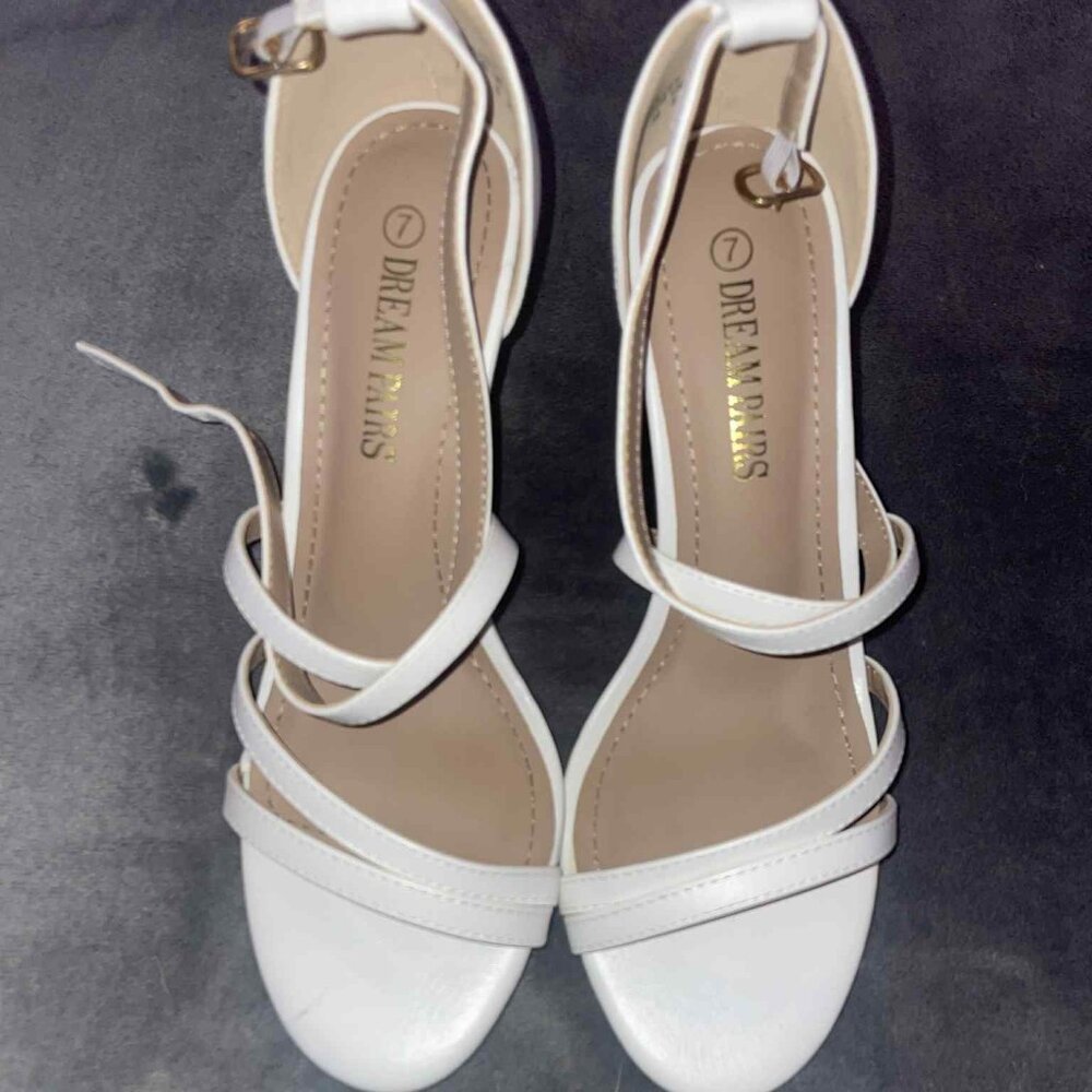 Dream Paris White Strappy Heels – Brand New, Size 7